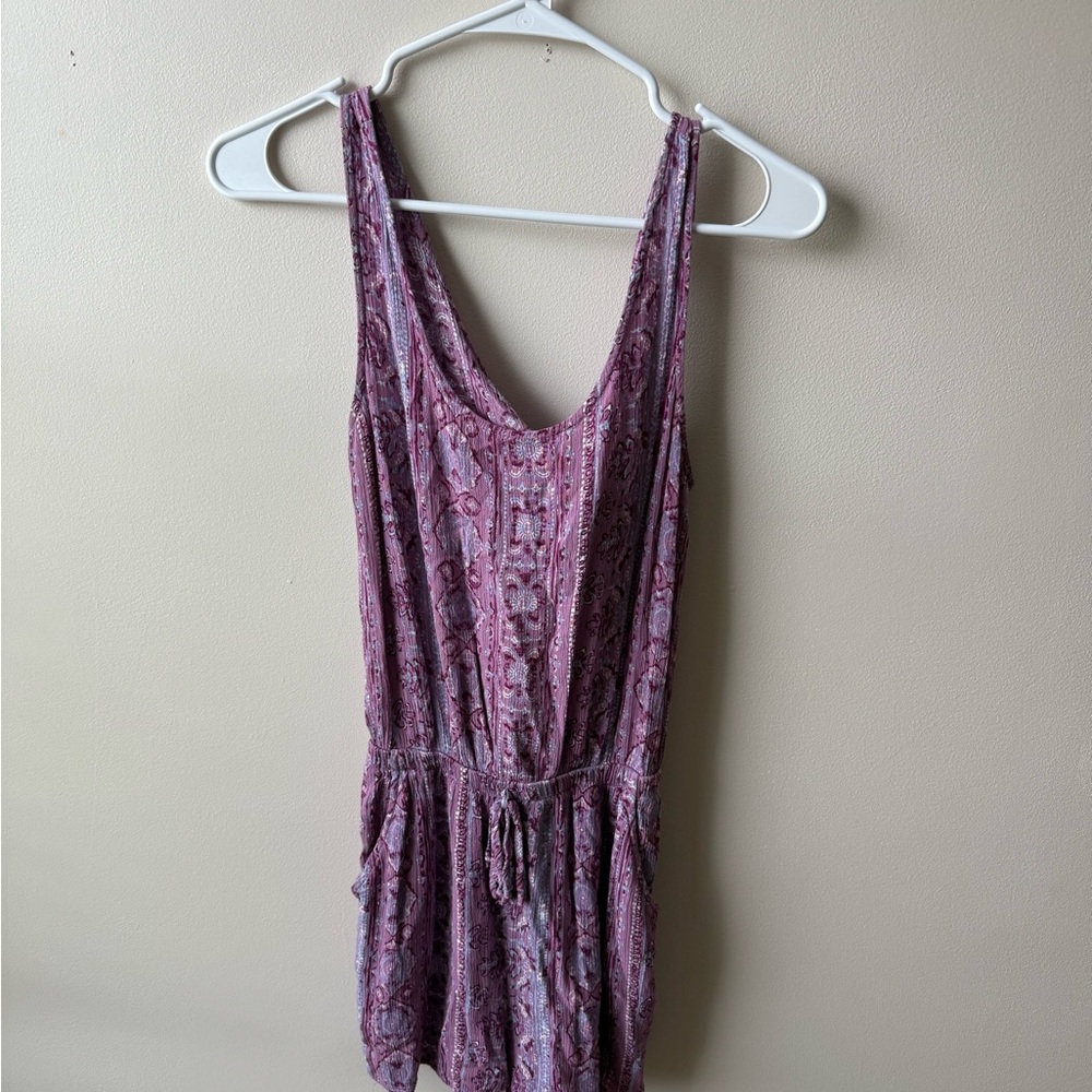 Pink Rose Mauve Patterned Romper